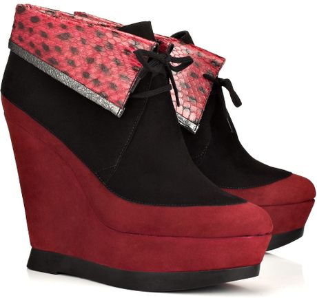 Edmundo Castillo 120mm Cranberry Marlene Wedges in Red (cranberry) - Lyst