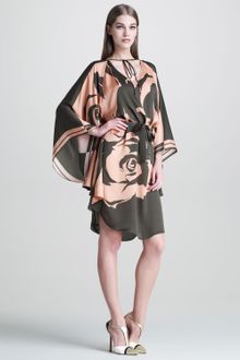 Emilio Pucci Caftanstyle Rose print Dress - Lyst