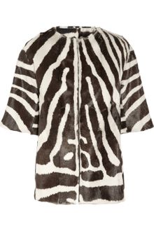 Giambattista Valli Reversible Zebra Print Goat Hair Coat - Lyst