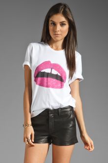 Markus Lupfer Glitter Lips Tee in Whitepink - Lyst