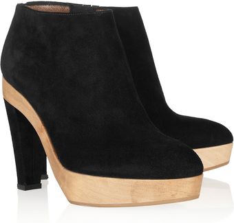 Marni Suede and Wooden Platform Ankle Boots - Lyst