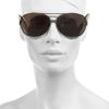 Marni Metal and Acetate Ovalframe Sunglasses in Brown - Lyst