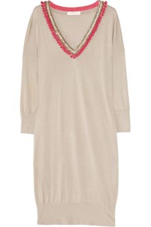 Matthew Williamson Embellished Fineknit Silk Sweater Dress - Lyst