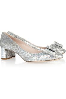 Miu Miu Sequined Leather Pumps - Lyst