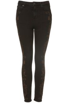 Moto Moto Embroidered Skinny Jeans - Lyst