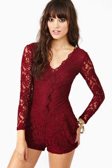 Nasty Gal Juliet Lace Romper - Lyst