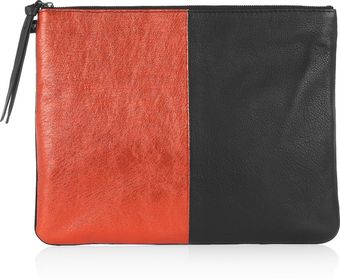 Newbark Oversized Twotone Leather Clutch - Lyst