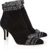 Oscar De La Renta City Miss Tweedtrimmed Suede Ankle Boots in Black - Lyst