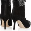Oscar De La Renta City Miss Tweedtrimmed Suede Ankle Boots in Black - Lyst