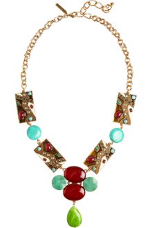 Oscar de la Renta Embellished Goldplated Chain Necklace - Lyst