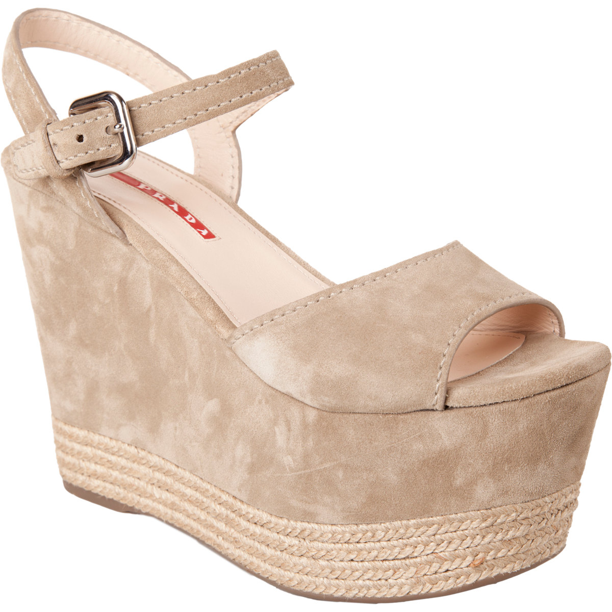 prada leather espadrille wedge sandals