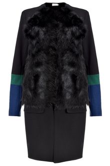 Preen Black Sheepskin Zora Coat - Lyst