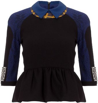 Preen Brocade Elfie Peplum Top - Lyst
