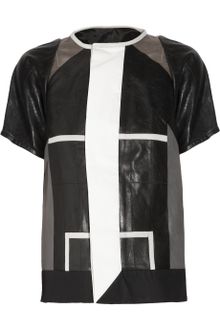 Rick Owens Paneled Leather Jacket - Lyst