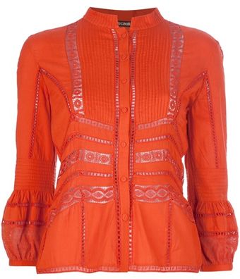 Roberto Cavalli Eyelet Blouse - Lyst