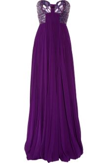 Roberto Cavalli Embellished Silkchiffon Bustier Gown - Lyst