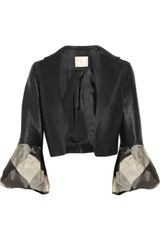 Roksanda Ilincic Faux Raffia and Pleated Sateen Jacket