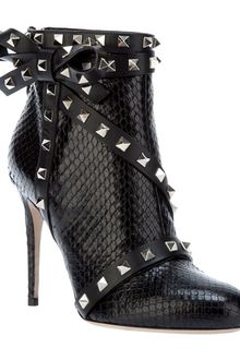 Valentino Strappy Studded Ankle Boot - Lyst