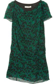 Vanessa Bruno Printed Textured Silkchiffon Dress - Lyst