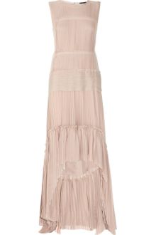 Vera Wang Pleated Silkchiffon Gown - Lyst