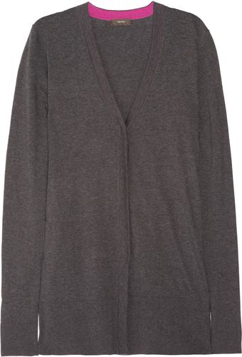 Vera Wang Fineknit Cotton and Silkblend Cardigan - Lyst