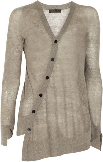 Vera Wang Asymmetric Cotton Cardigan - Lyst