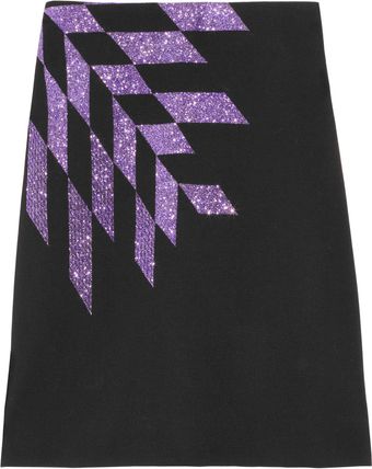 Versus  Glitter Patterned Wool Skirt - Lyst