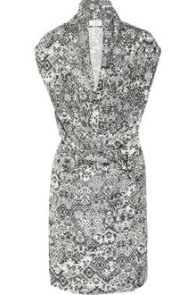 Yves Saint Laurent Printed Silk Habotai Dress - Lyst