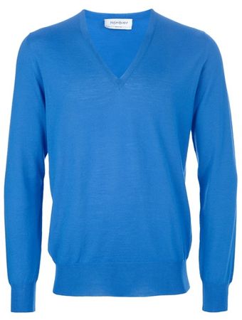 Yves Saint Laurent V-Neck Sweater - Lyst