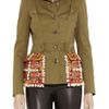 Alexander Mcqueen Embellished Cotton Twill Jacket in Green (sage) - Lyst