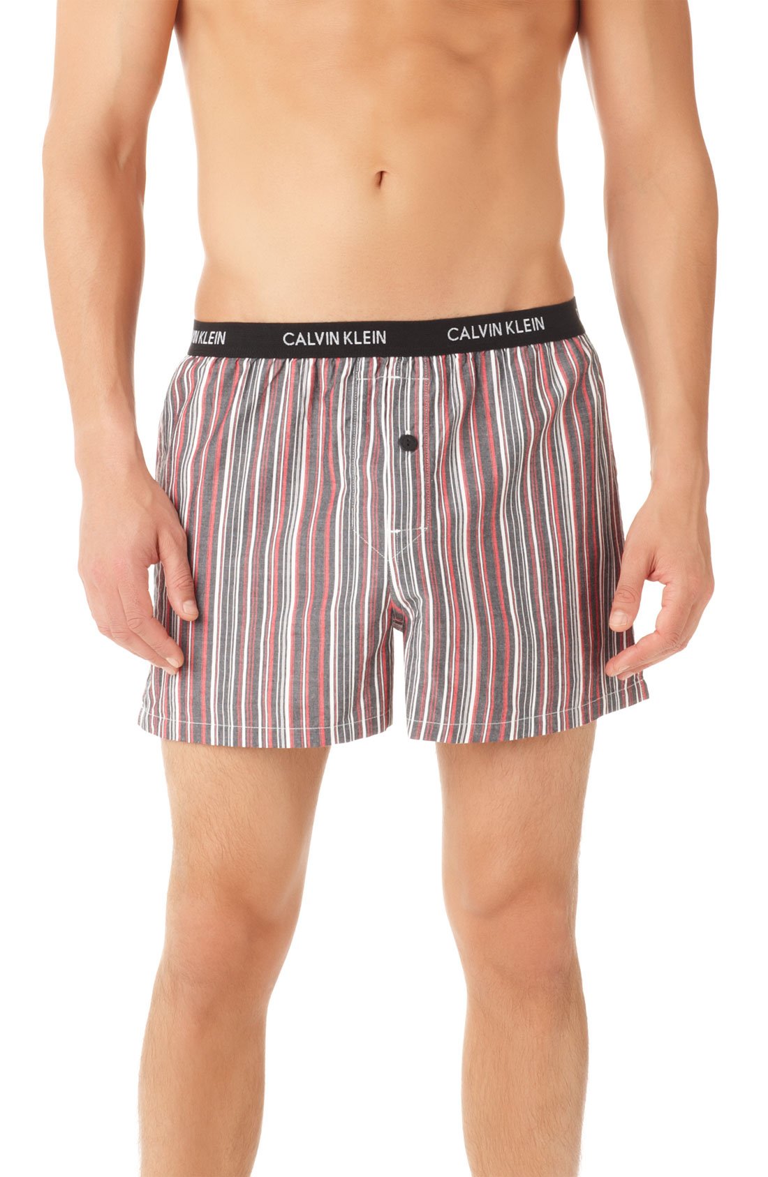 Calvin Klein Matrix Slim Fit Woven Boxers In Multicolor For Men Murphy Stripe Black Lyst 6875