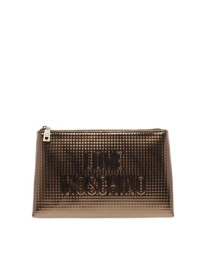 Love Moschino Sculpture Clutch Bag in Black (bronze) Lyst
