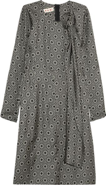 Marni Printed Silk Twill Dress - Lyst
