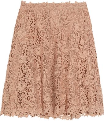 Valentino Flared Silkorganza and Cottonlace Skirt - Lyst