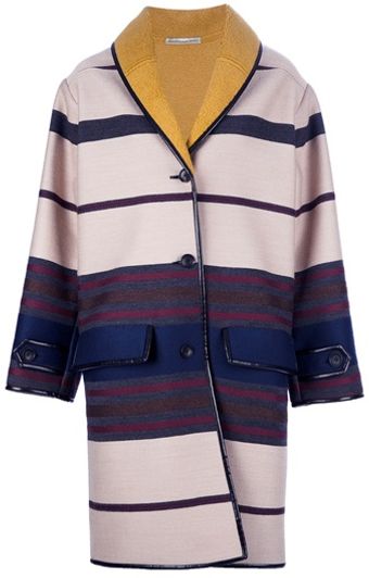 Balenciaga Striped Coat - Lyst