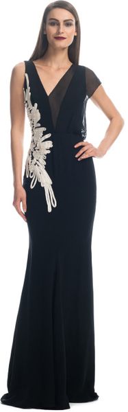 Bibhu Mohapatra Ivory Ribbon Column Gown - Lyst