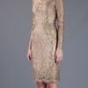 Dolce & Gabbana Lace Dress in Gold - Lyst