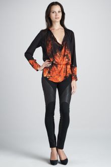 Haute Hippie Leather Panel Ponte Pants - Lyst