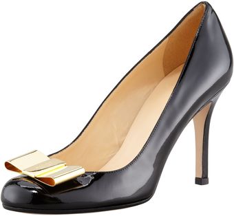 Kate Spade Lina Metal Bow Pump Blac - Lyst