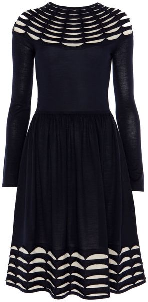 Temperley London Pleated Knit Flared Dress - Lyst