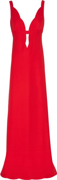 Valentino Plunge Front Silk Cady Gown - Lyst