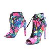B Brian Atwood Linford Floral Booties in Multicolor (pink) - Lyst