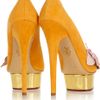 Charlotte Olympia Dolly Suede Platform Pumps in Gold - Lyst