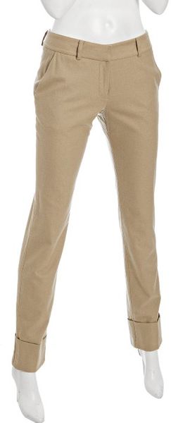 Exclusive For Intermix Camel Wool Cuffs Tapered Pants - Lyst