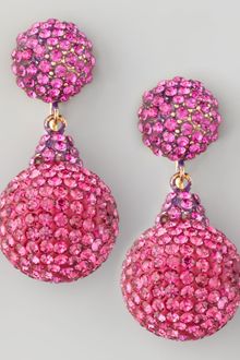 Jose & Maria Barrera Pave Crystal Doubledrop Earrings Fuchsia - Lyst