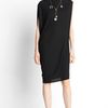 Lanvin Draped Back Dress in Black - Lyst
