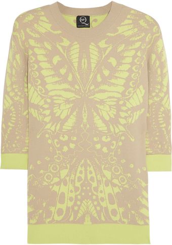McQ by Alexander McQueen Butterflyintarsia Stretchknit Top - Lyst