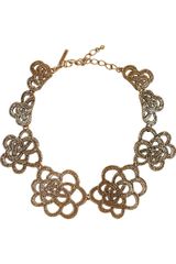 Oscar de la Renta 24karat Goldplated Flower Necklace