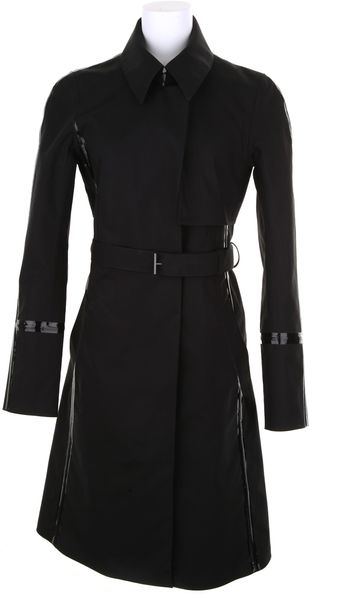 Reed Krakoff Black Trench Coat in Waterrepellent Polyurethane - Lyst