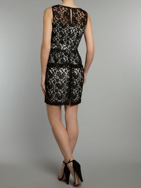 vivi boutique lace peplum dress in black lyst vivi boutique lace peplum dress in black lyst